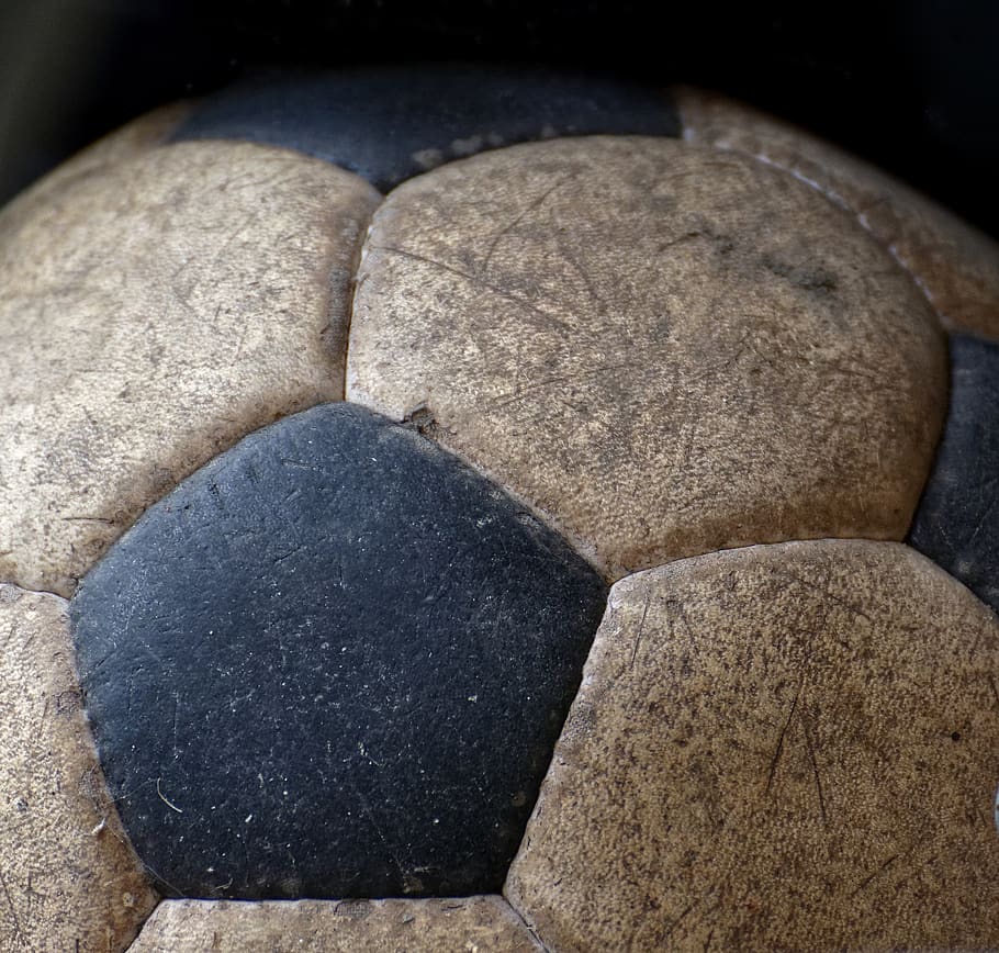 football, 70 years, leather ball, real leather, old, play, round, ball, sport, close-up