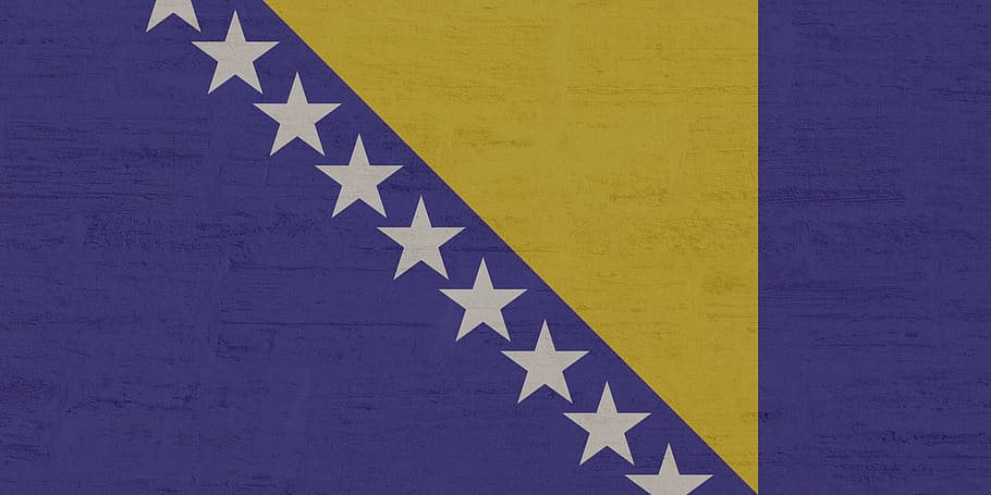 bosnia-and-herzegovina, flag, federation-of-bosnia-and-herzegovina, of the federation bih, blue, pattern, shape, close-up, yellow, studio shot