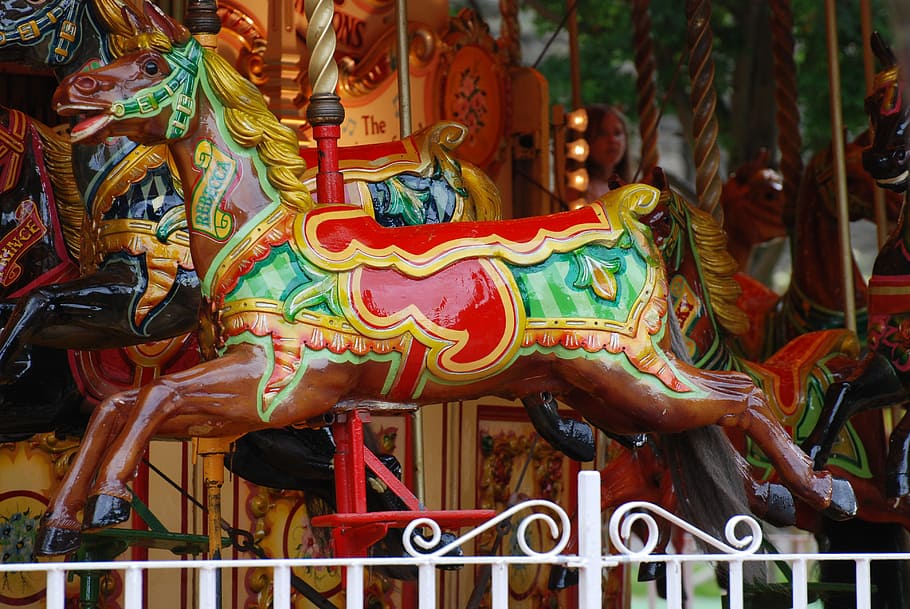 Carrousel Ride Horse Wooden Carousel Retro Nostalgic Merry