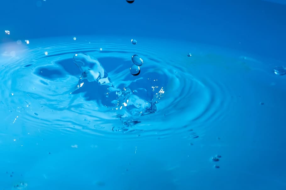 water droplet wallpaper, Water, Blue, Drops, Droplets, Ripples, water, blue, splash, splashing, cool