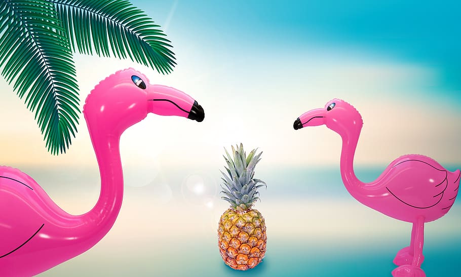 pineapple digital illustration, summer, summer holiday, holiday, sun, beach, sea, blue sky, water, holidays