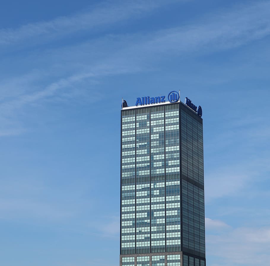 tower, office, building, sky, blue, berlin, architecture, window, skyscraper, high