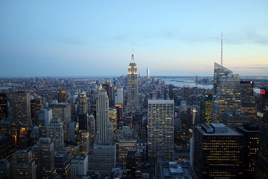 Nova York, Cidade, Arranha-céu, Estados Unidos, edifícios, arquitetura, Manhattan, linha do horizonte, paisagem urbana, Manhattan - Nova York