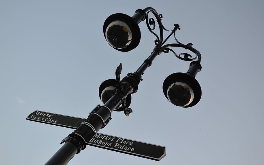 Signs, Lamp, Street, Historic, lampost, signage, direction, signpost, street Light, technology