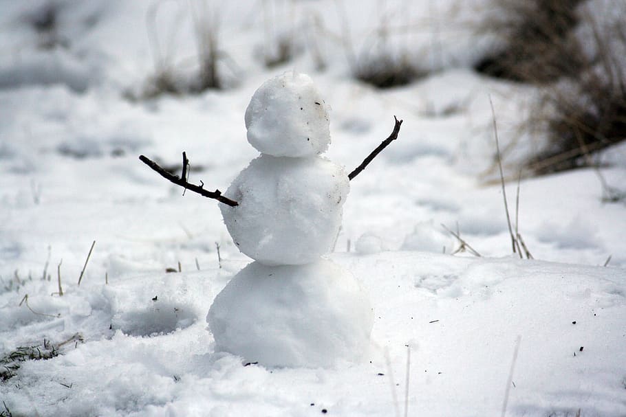 selective, focus photography, snowman, ic, snow, winter, white, christmas, xmas, holiday