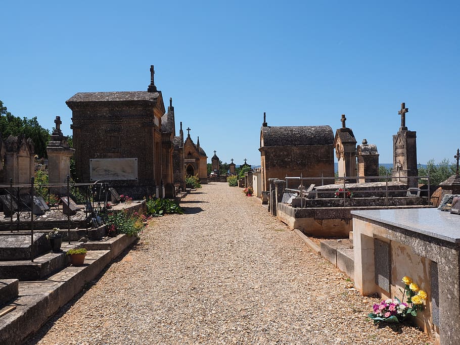 Кладбище, Могилы, Могильный камень, старое кладбище, Руссильон, гробница, траур, надгробные камни, надгробие, мемориальный камень