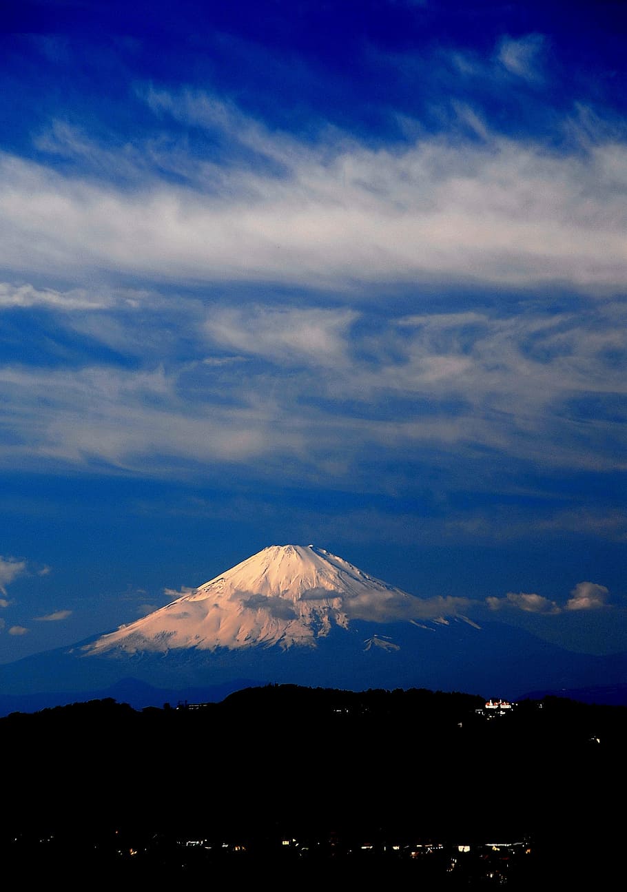 mt fuji, sky, glorious, mountain, cloud - sky, scenics - nature, beauty in nature, volcano, tranquil scene, tranquility