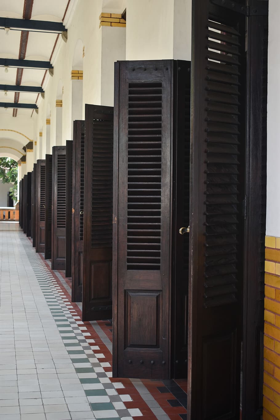 doors, architecture, old, ancient, building, built structure, arcade, in a row, corridor, direction