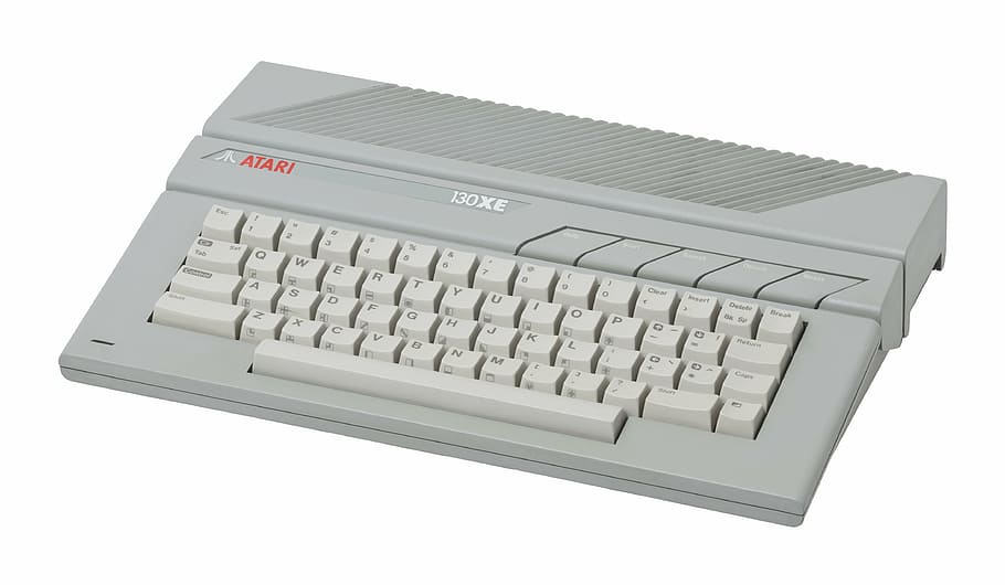 gray atari keyboard, video game console, video game, play, toy, computer game, device, entertainment, electronics, fun