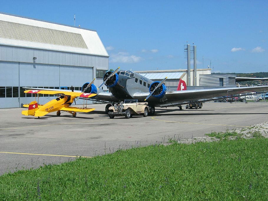 companhia aérea ju-air, museu dubendorf, aviação, Junkers Ju 52, AIR, companhia aérea, Dubendorf, Museu da aviação, Suíça, aeronaves