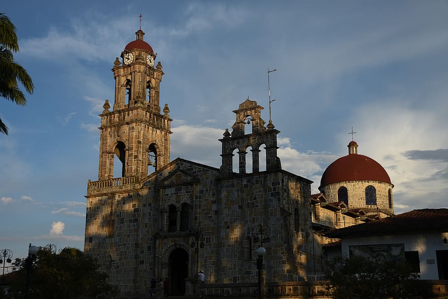 church, colonial handle, guadalupe, santander, colombia, building exterior, architecture, built structure, sky, religion