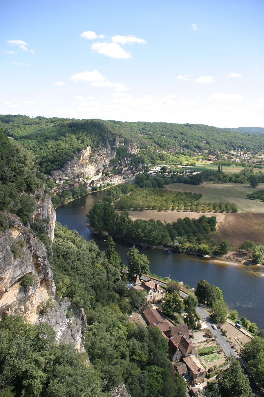 dordogne, river, landscape, france, south of france, water, sky, scenics - nature, environment, tree