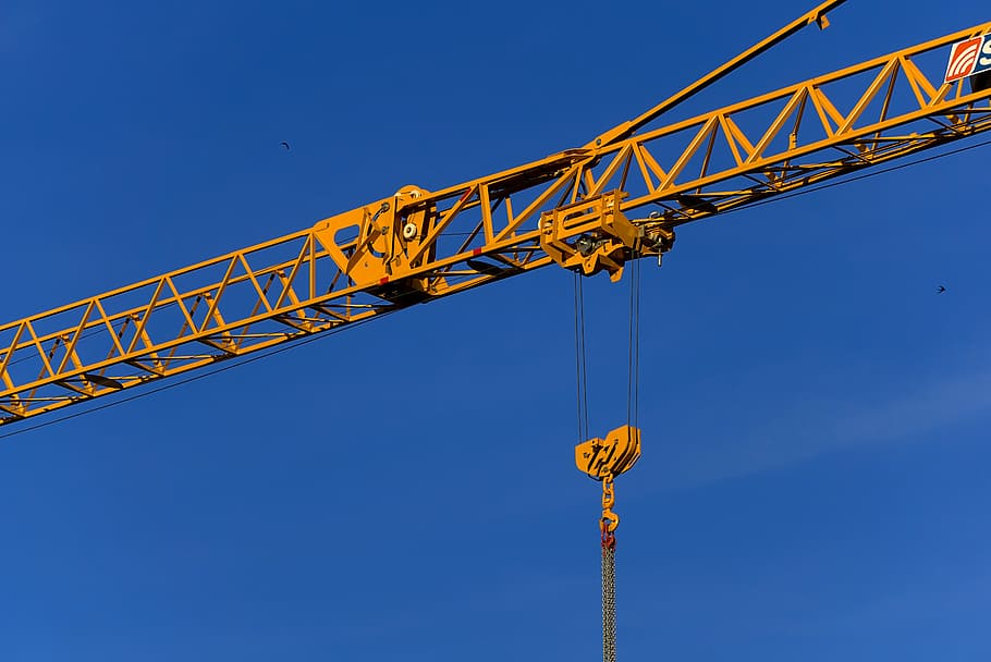 Crane, Load, Cranes, baukran, load crane, site, construction work, construction cranes, sky, blue