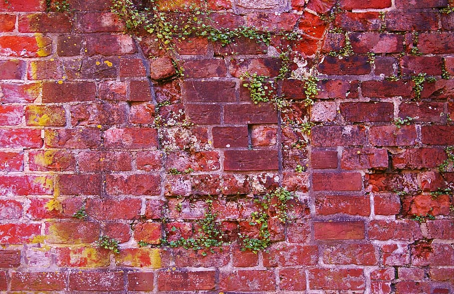 Foto, rojo, pared de ladrillo, pared, muro de piedra, muralla de la ciudad, piedras, fondo, fachada, textura