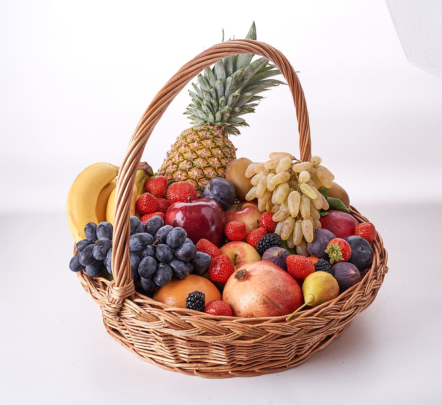 basket, fruits, fresh, healthy, fruit, ripe, food, food and drink, healthy eating, wellbeing