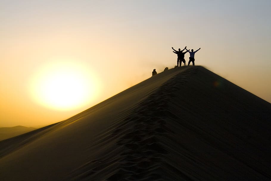 areia, duna, sucesso, realização, aventura, deserto, dunas, paisagem, seco, viagem