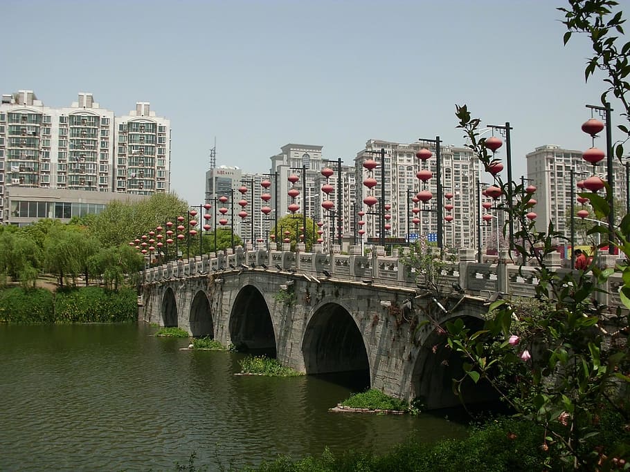 arredores de fuzimiao, ponte, nanjing, china, estrutura construída, arquitetura, exterior do edifício, ponte - estrutura feita pelo homem, conexão, cidade