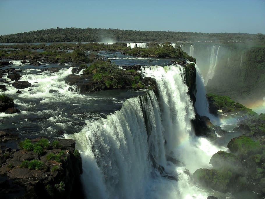 aerial, photography, waterfall, foz do iguaçu, water, cataracts, brazil, nature, paraná, iguazu falls