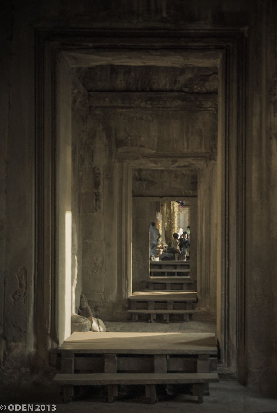 recursive, door, infinite, temple, stone, historical, angkor, angkor wat, architecture, cambodia