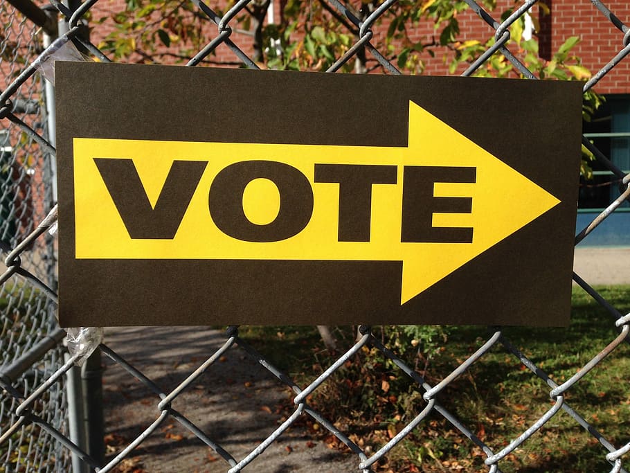 vote sign, hog wire fence, Vote, Sign, Voting, Choice, Election, democracy, political, support