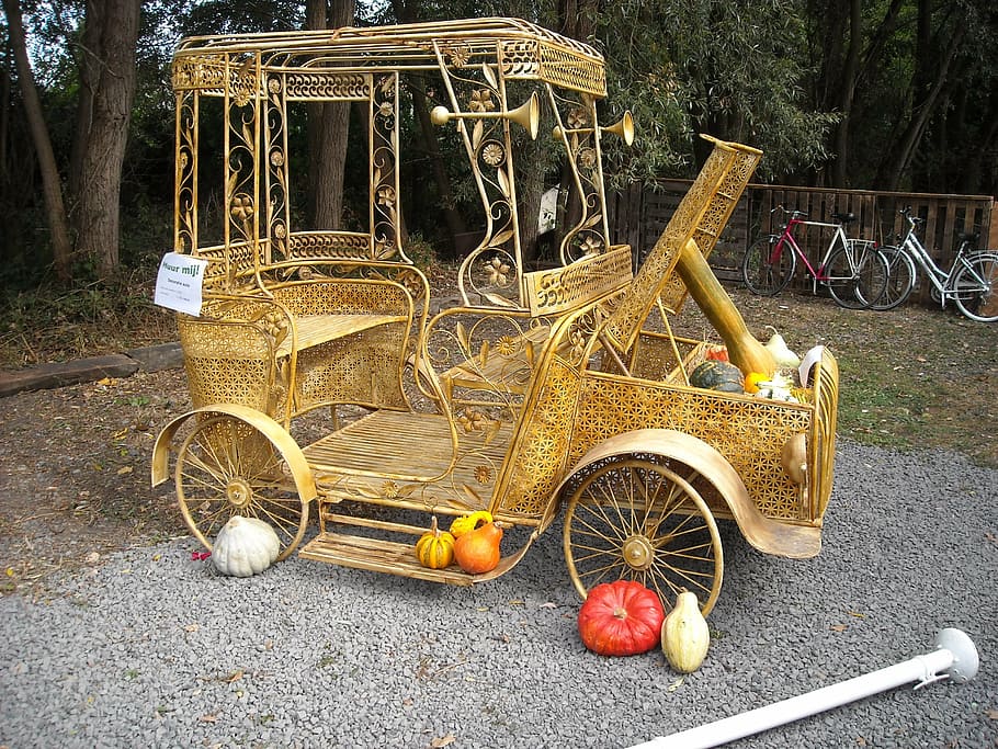 cart, getting there and getting around, means of transport, trailer, horse and carriage, festive, mobility, decoration, pumpkins, party