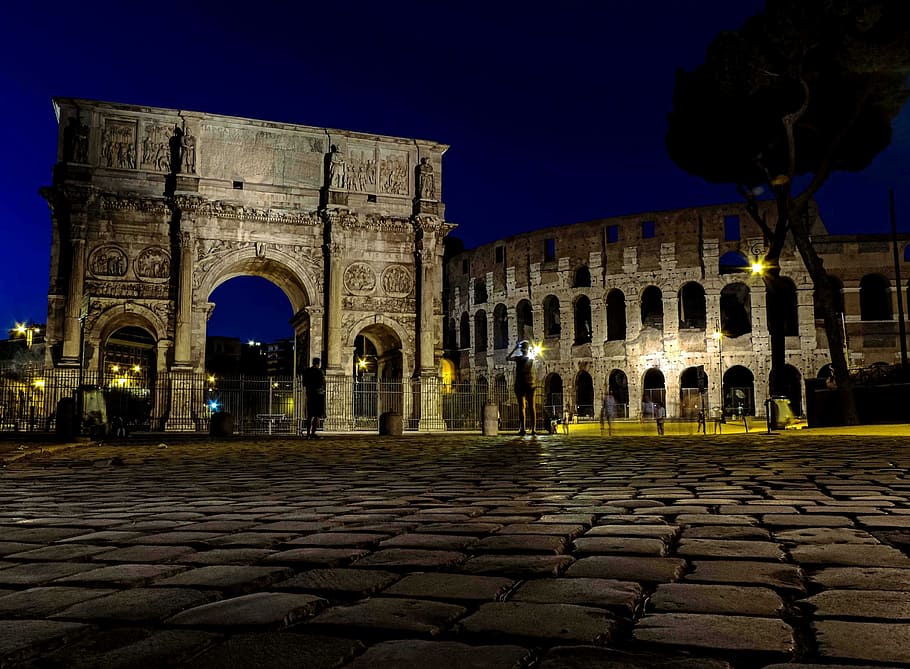 rome, lazio, italy, colosseum, amphitheatre, the flavian amphitheatre, arc, holes, fori imperiali, floor