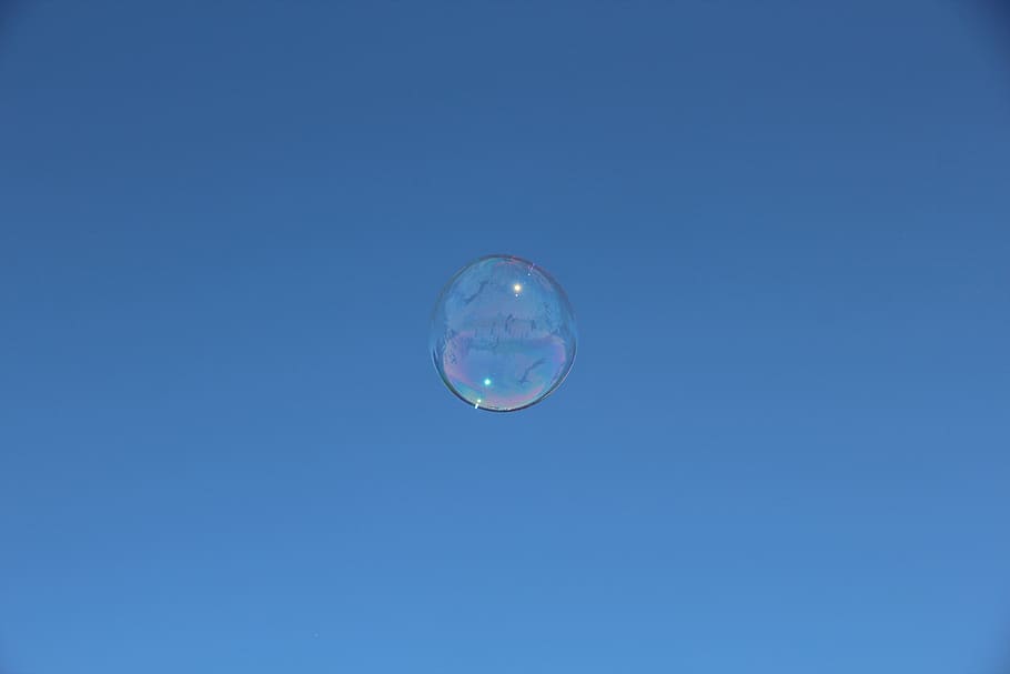 céu, bolhas de sabão, pronto, simples, único, azul, minimalismo, detalhes, plano de fundo, simplicidade