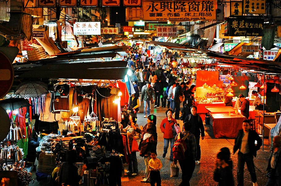 chinese night market, hong kong, night market, night, market, city, china, street, travel, urban