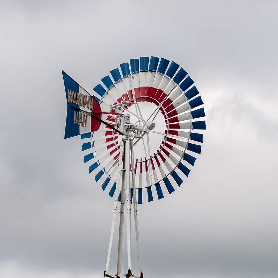 windmill, wind, pump, old, mill, generator, white, farm, fan, midwest