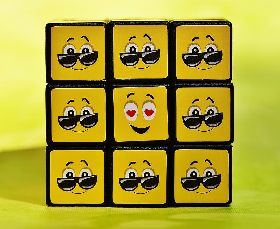 cube, smilies, cool, funny, feelings, emoticon, mood, emotion, faces, cartoon