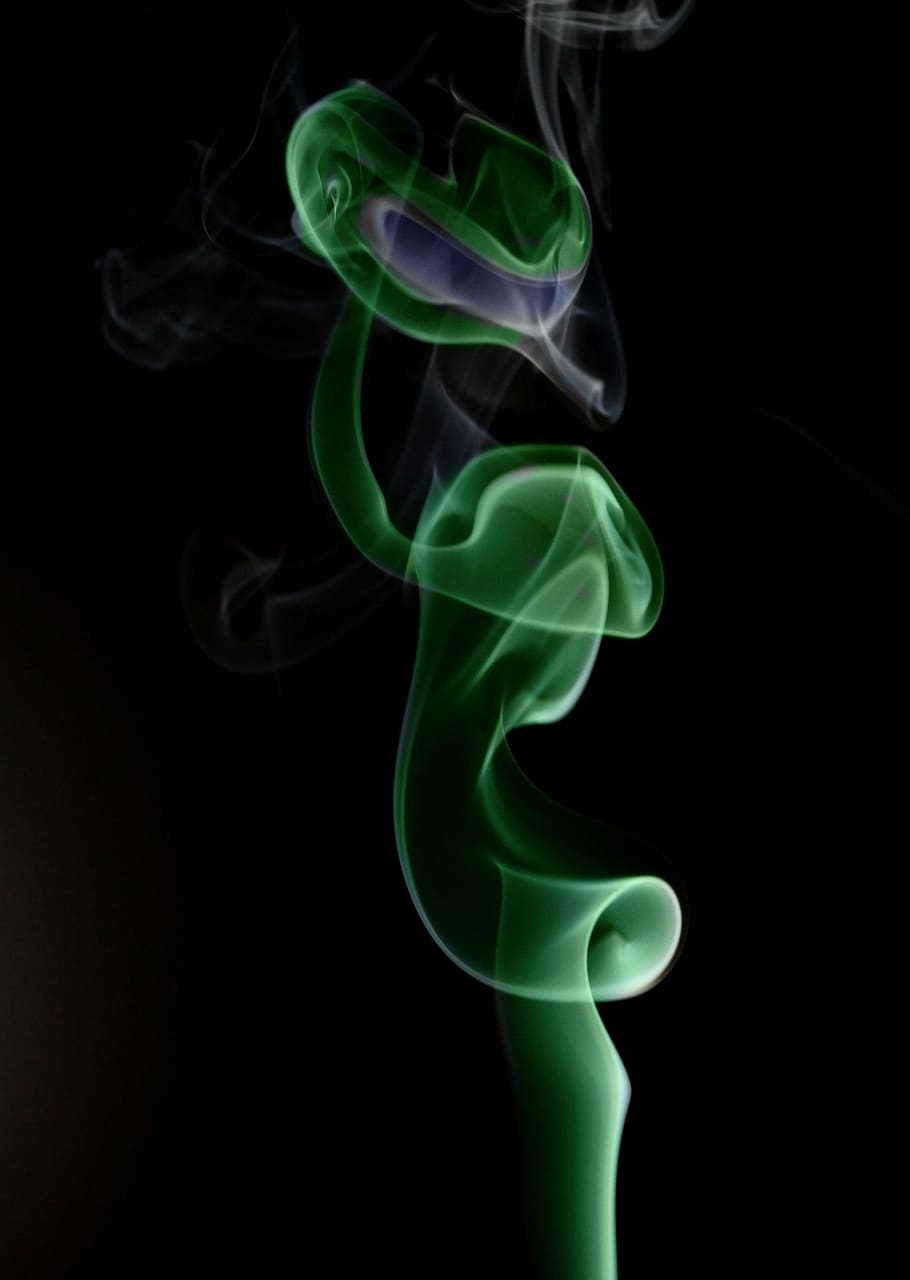 alien, smoke, green, abstract, smoke - physical structure, black background, studio shot, motion, green color, indoors