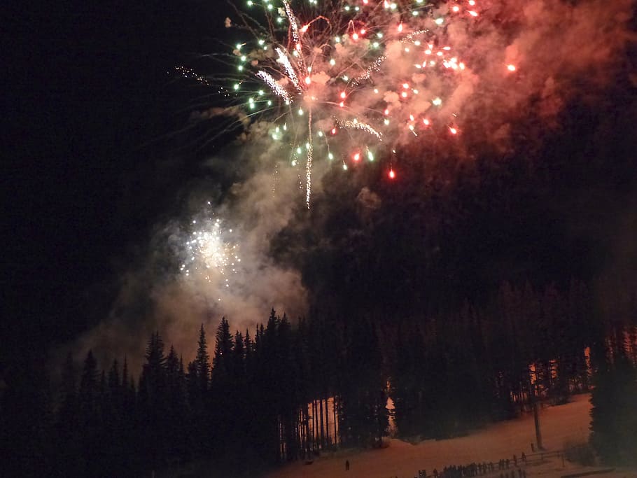 fogos de artifício, sylvester, foguetes, festival, véspera de ano novo, bela, enfumaçado, inverno, férias, frio