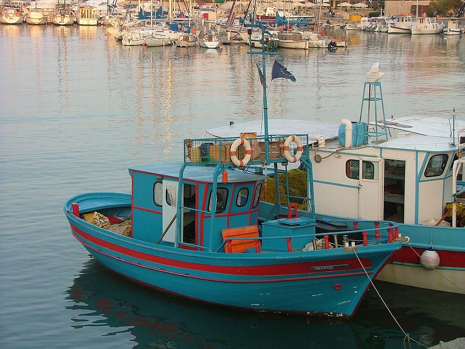 greece, hellas, crete, fishing boat, tourism, mediterranean, vacation, island, sea, summer
