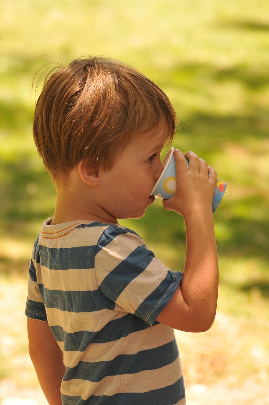 boy drinking, cyan cup, selective, focal, Children, Drinking, Nutrition, Family, lifestyle, healthy