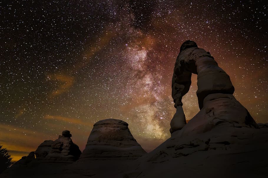 estrella, vía láctea, escena nocturna, naturaleza, noche, cielo, paisaje, oscuro, tarde, descanso