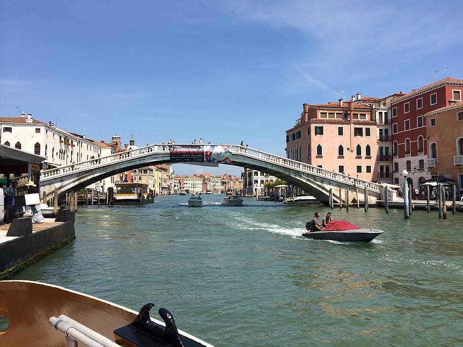 Venecia, Puente, Canal, puente - estructura hecha por el hombre, arquitectura, transporte, estructura construida, exterior del edificio, cielo, agua