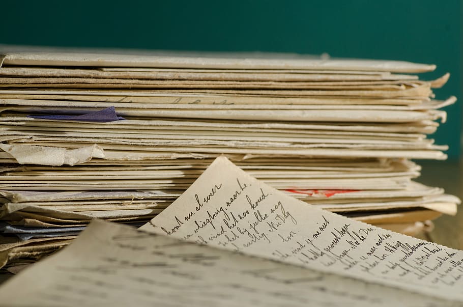 stack of envelopes, stack letters, letter, handwriting, family letters, written, pen, ink, document, paper