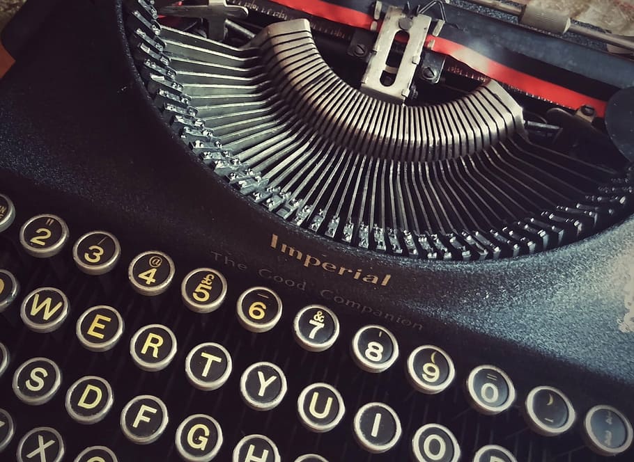 mesin tik hitam kekaisaran, jenis, mesin tik, font, penulisan, penulis, buku, baca, tulis, antik