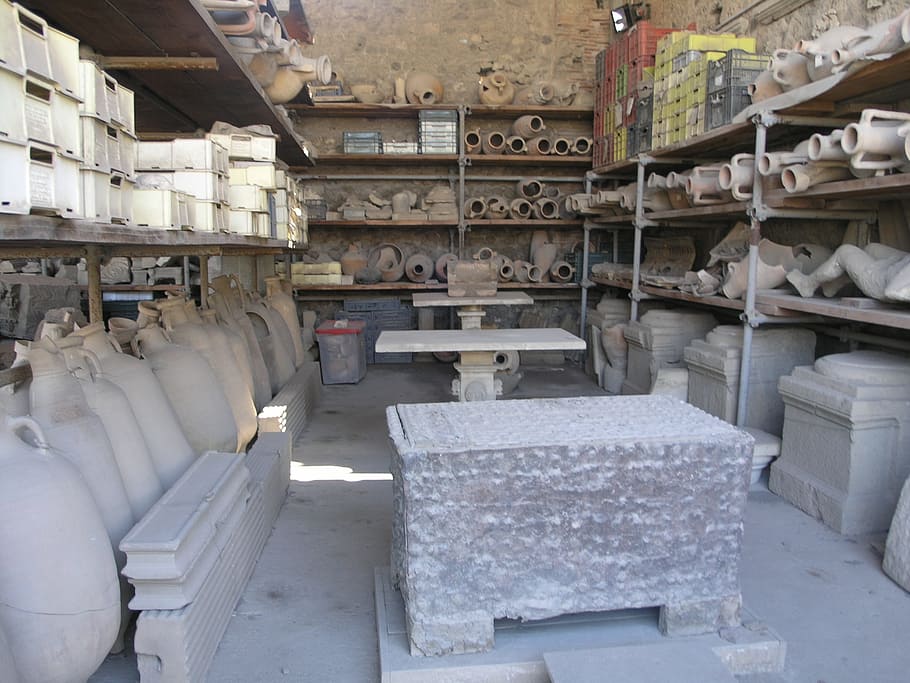pompei, pottery, history, vase, roman, antique, excavation, ruins, historical, monument