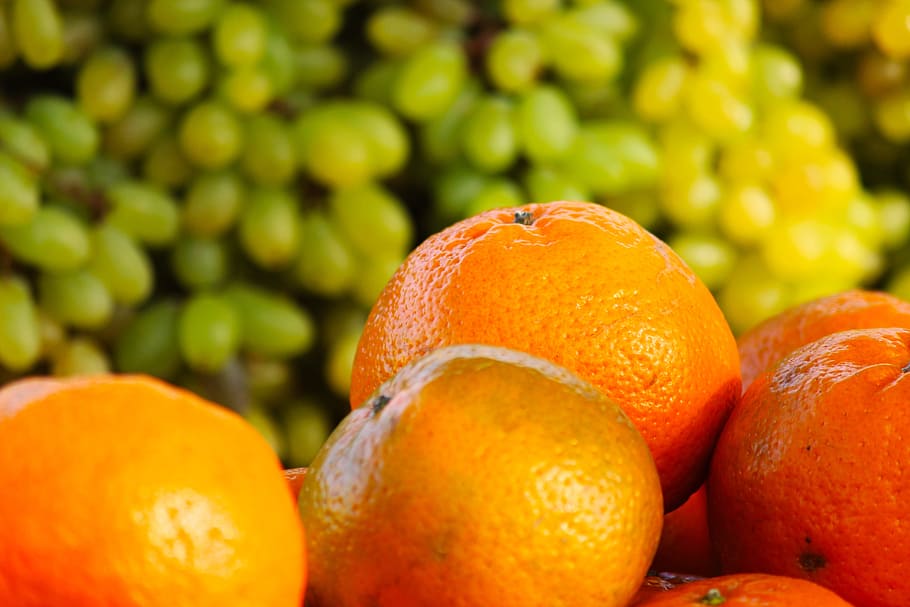 frutas, naranjas, uvas, naranja, cítricos, fresco, saludable, blanco, vitamina, comida