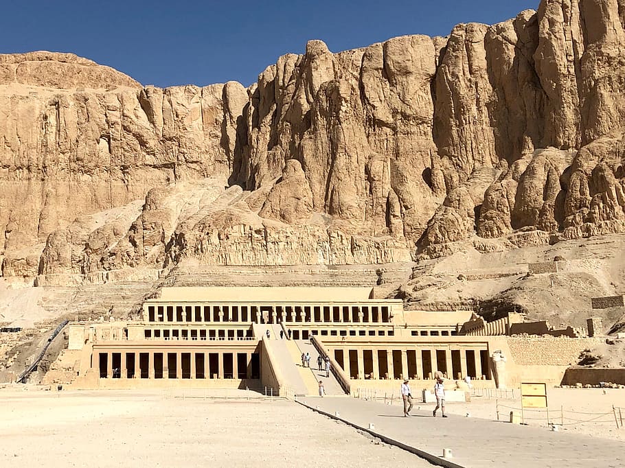 Mortuary Temple, Hatshepsut, Luxor, LG, EGY, building, plateau, architecture, built structure, travel destinations