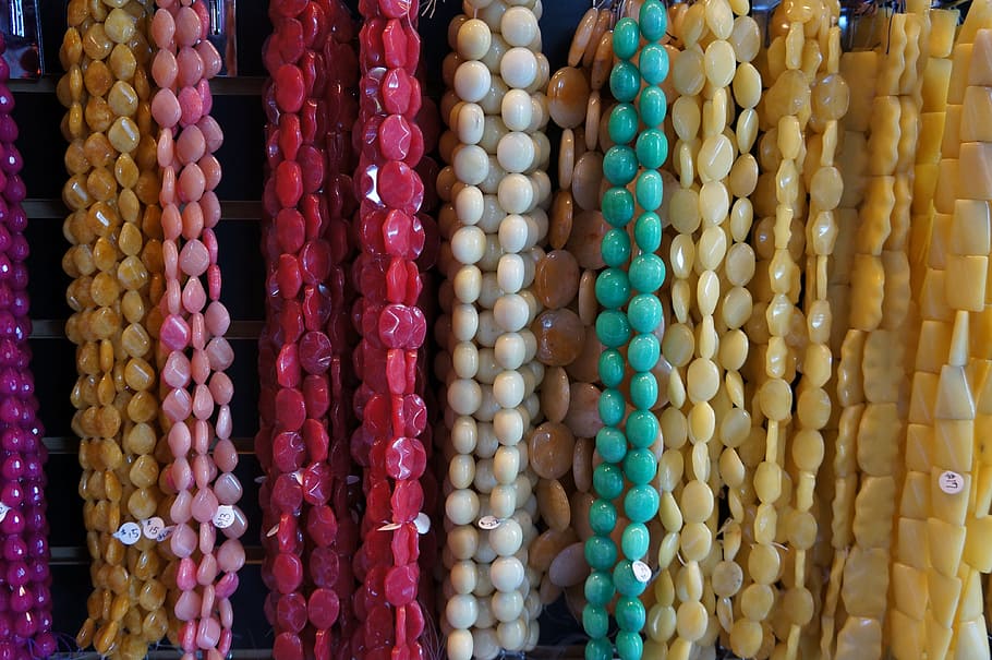kalung, warna, warna-warni, mode, perhiasan, batu permata, manik-manik, variasi, pilihan, multi-warna