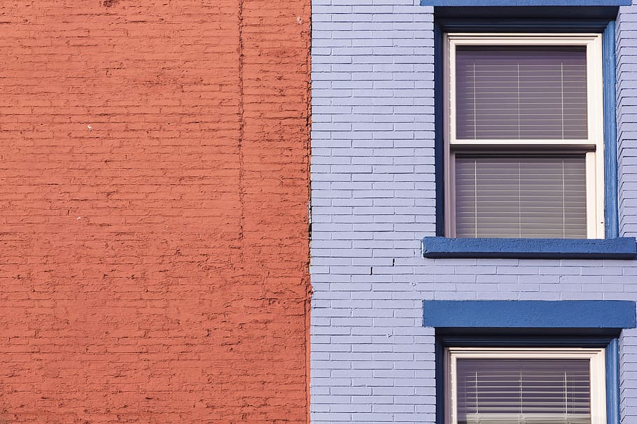 blue, white, building, daytime, white building, urban, lazy, city, colorful, simple