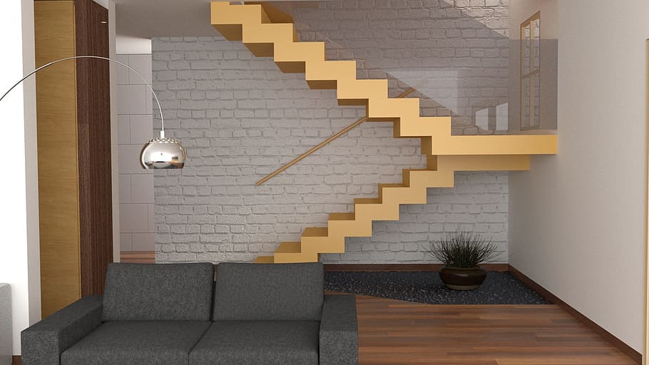 interior, architecture, decoration, rendering, blender, staircase, steps and staircases, indoors, built structure, wall - building feature