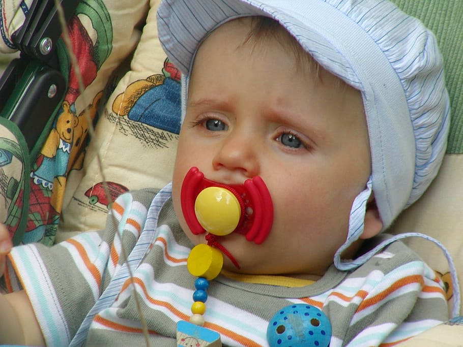 Pacifier, Baby Carriage, Small, Child, small child, baby, cute, human Face, people, caucasian Ethnicity