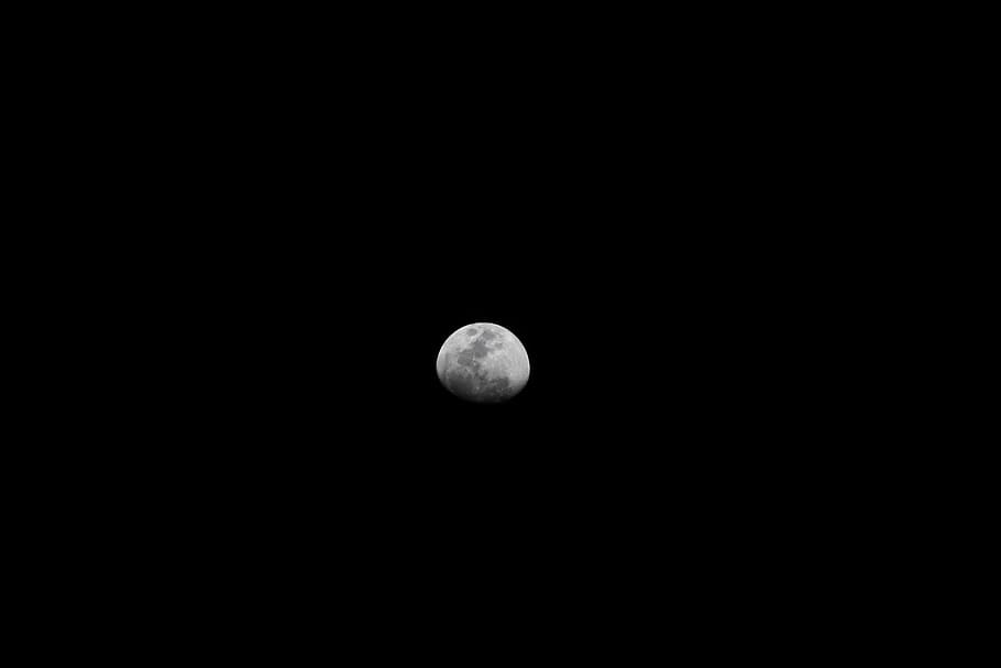moon during nighttime, moon, black, ni, dark, space, universe, science, round, white