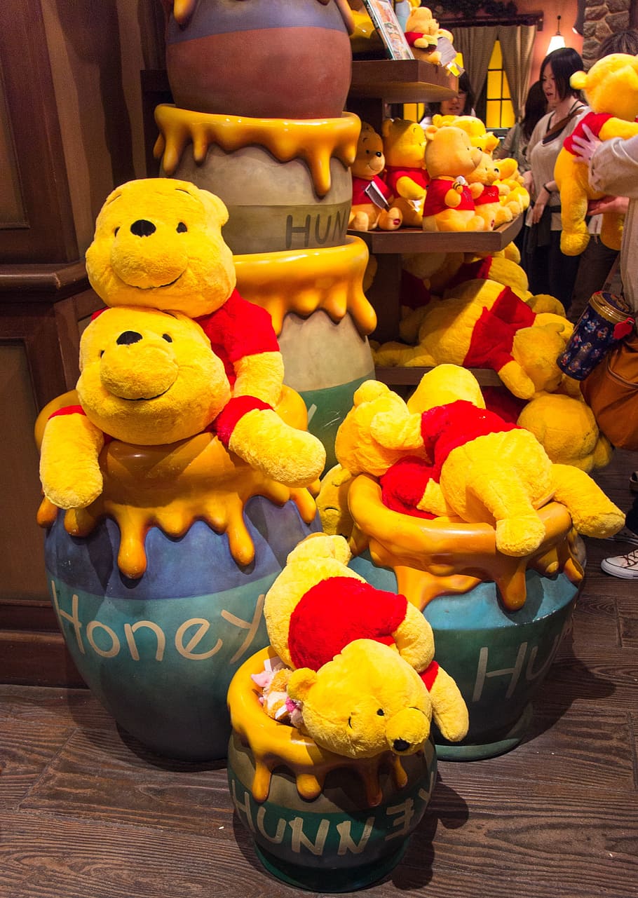 winnie-the-pooh, mewah, koleksi mainan, Disney, Toko Hadiah, Madu, Jepang, Pooh, tokyo, winnie the pooh