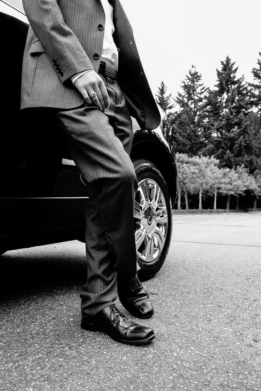 man, standing, car, handsome, suit, male, business, man in suit, cadillac, portrait