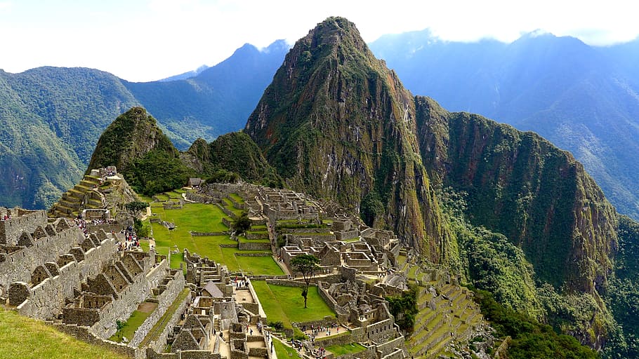 brown, gray, mountain, concrete, buildings, machu pichu, peru, ruins, inca, cusco City