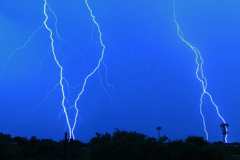 lightning storm, shock, weather, thunder, sky, electricity, bolt, flash, energy, nature